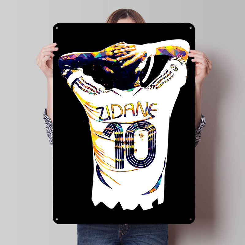 Retro Gaming Jersey - Металлический постер с футбольной формой Зидана,