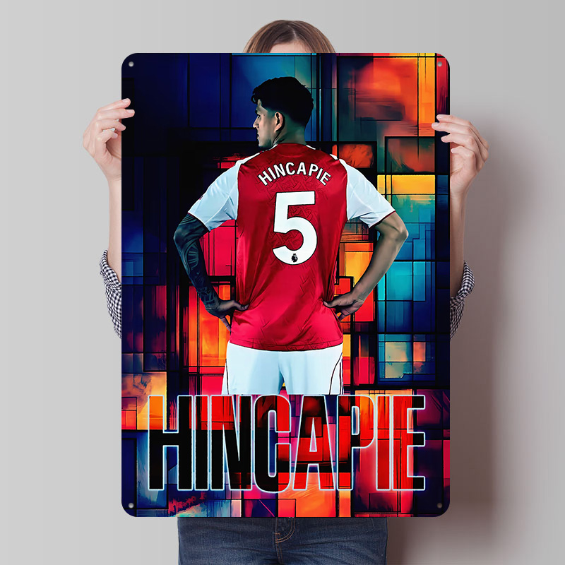 Retro Gaming Jersey - Металлическая табличка Hincapie Soccer Jersey: винтажный