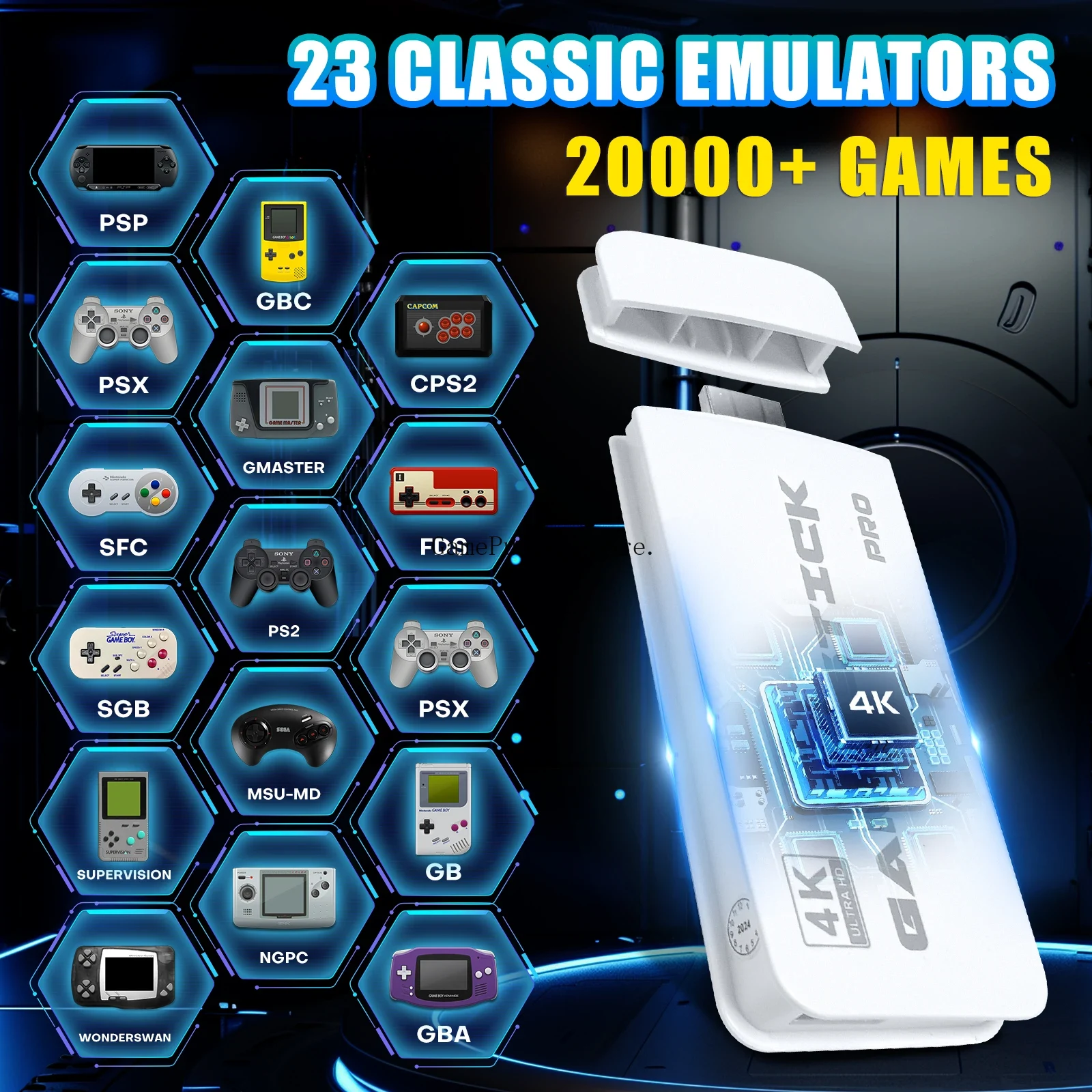 GamePulse2026 20000+ ретро-игр – обзор и цена Retro Gaming Hdmi Stick